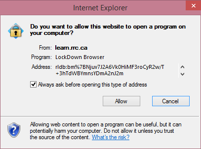 IE security prompt