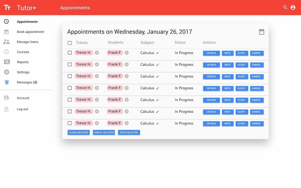 Screenshot of Due North's Admin Dashboard