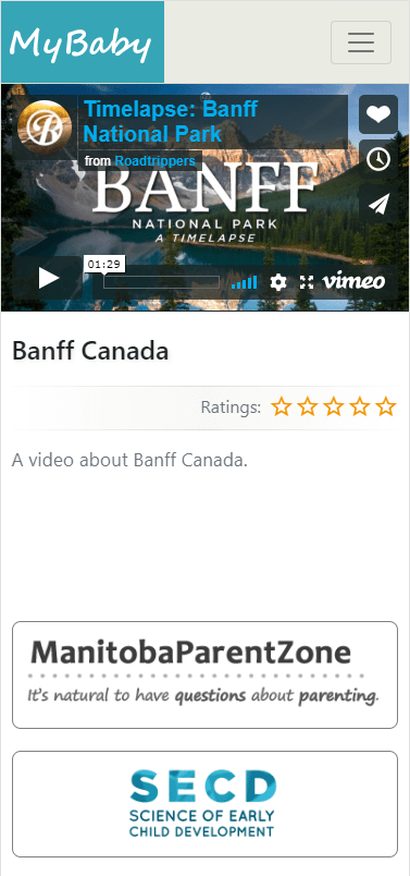 MyBaby - Video View (Mobile)