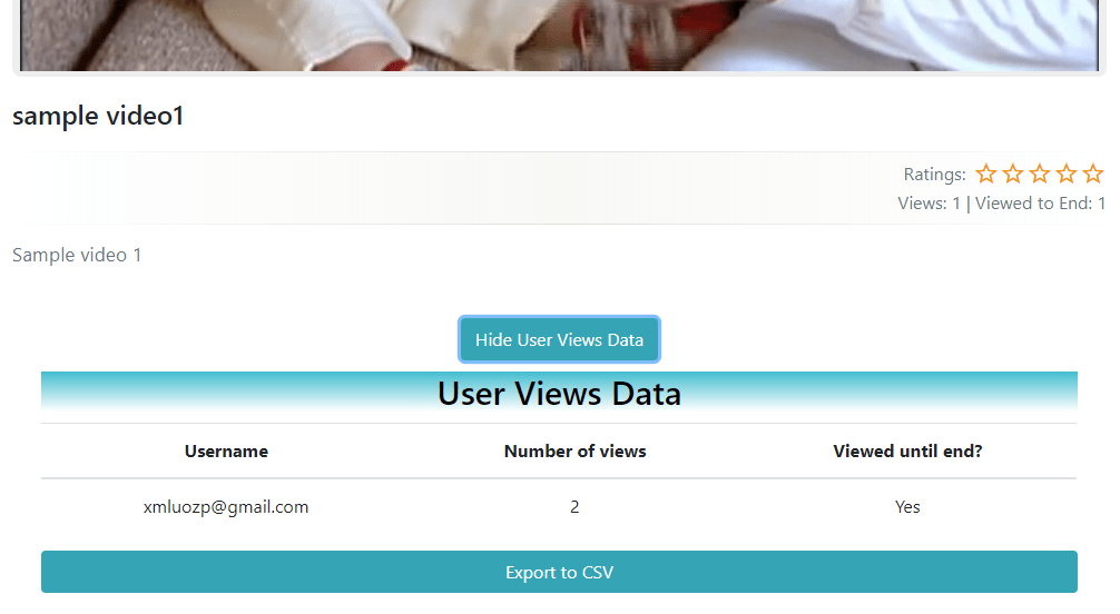 MyBaby - Video Statistics Screen