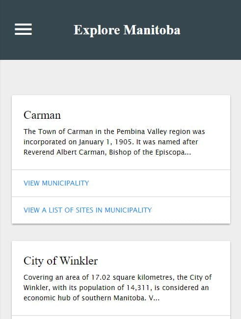 Eclectic - Explore Manitoba Home Page on Mobile