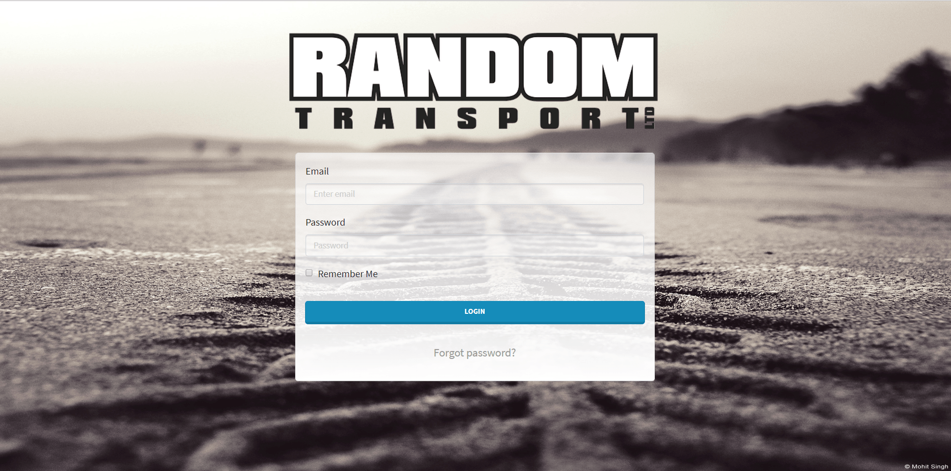 Random Transport - Log In Page