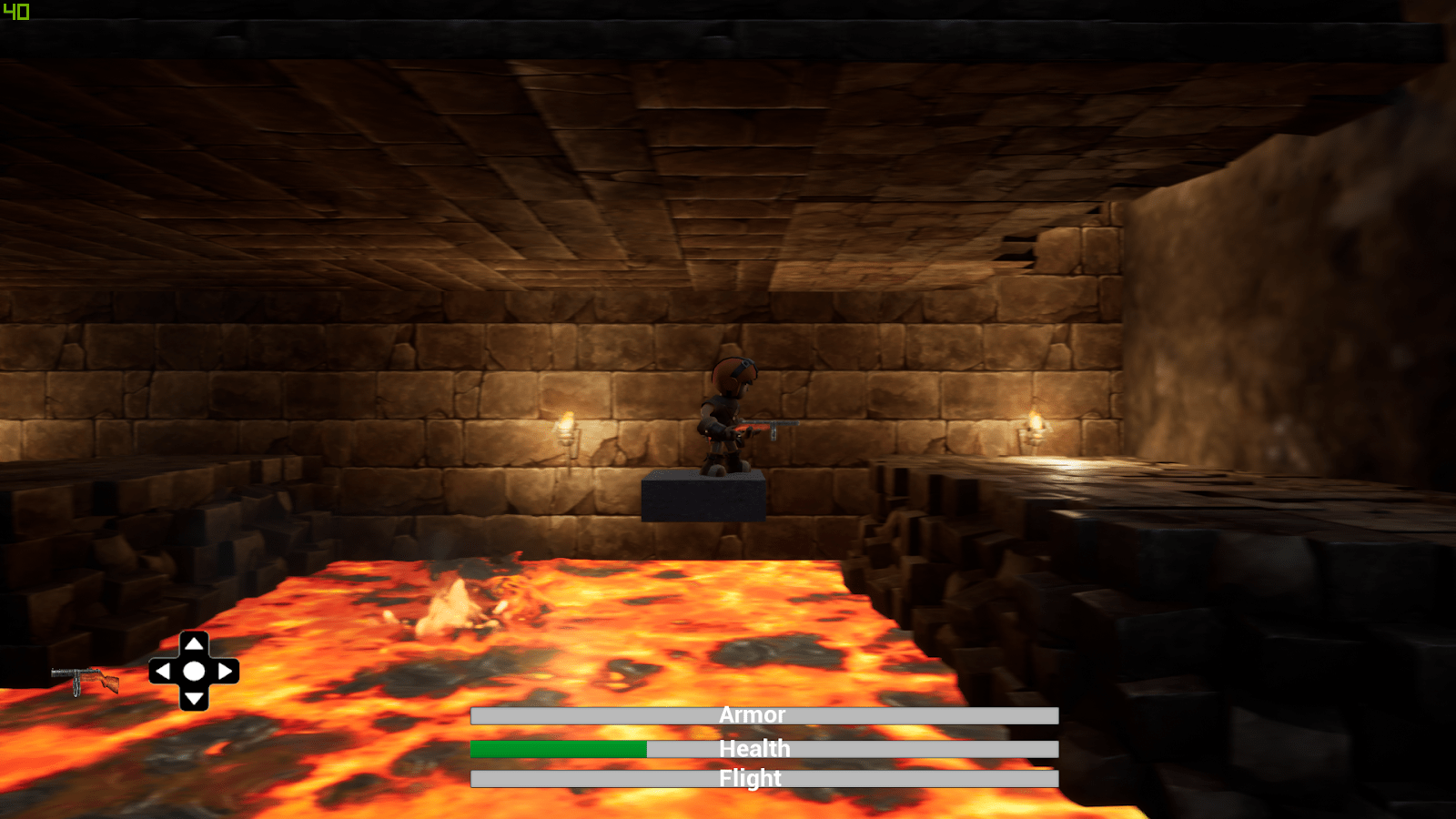 Jumping over lava pit