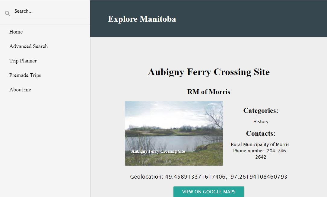Eclectic - Explore Manitoba's Home Page on Desktop