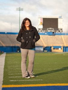 Kelly Seifert on football field