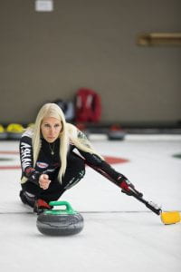 Raunora Westcott at curling rink