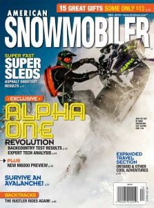 Cover of American Snowmobiler magazine, December 2018 issue