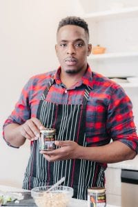 Chef Noel Cunningham with Jamaican jerk marinade