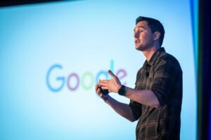 Steve Lerch speaking on stage