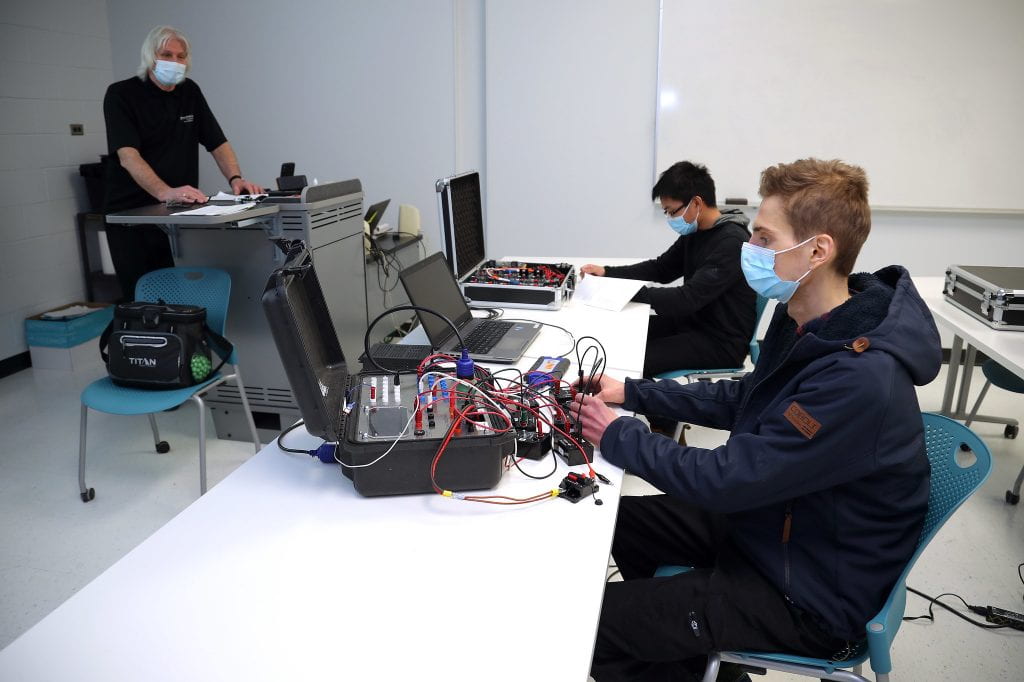 Students learning in a classroom at RRC