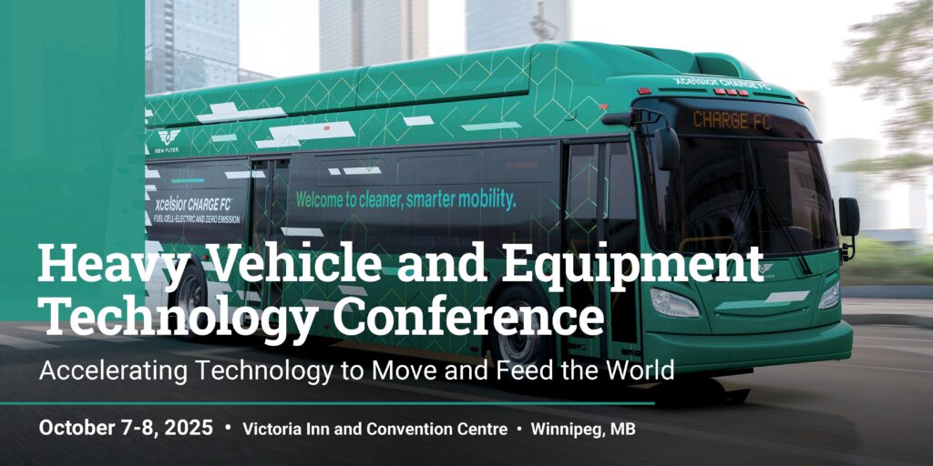 an electric bus with a text headline and info about the event