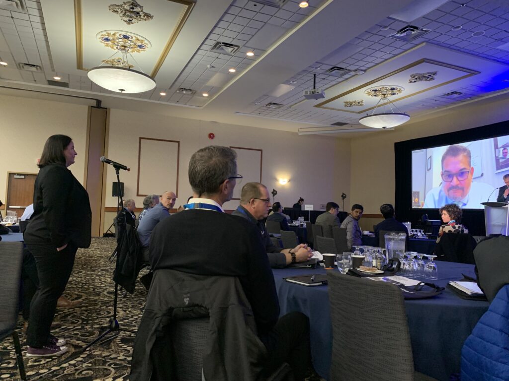 person asking a question to virtual subject