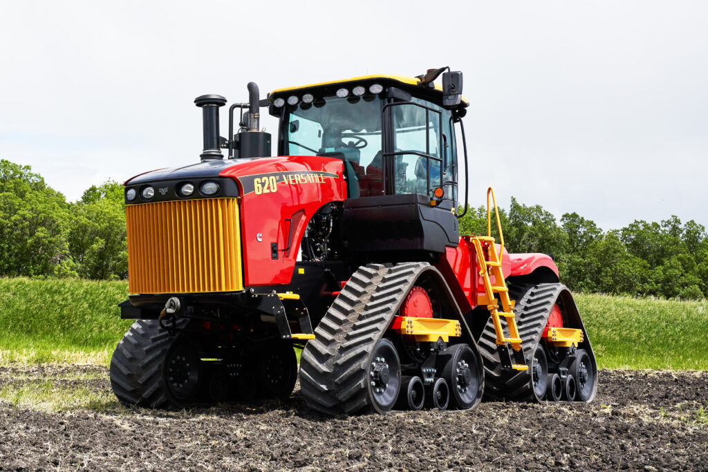 massive treaded farm equipment