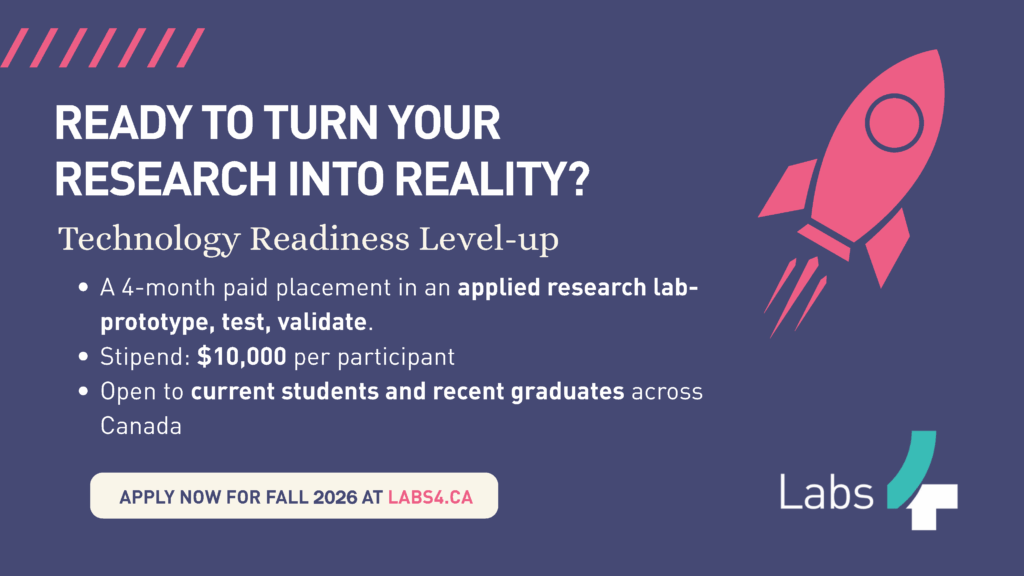 Labs4 Logo plus Ready to Turn Research into Reality plus TRL Program Recruitment highlights