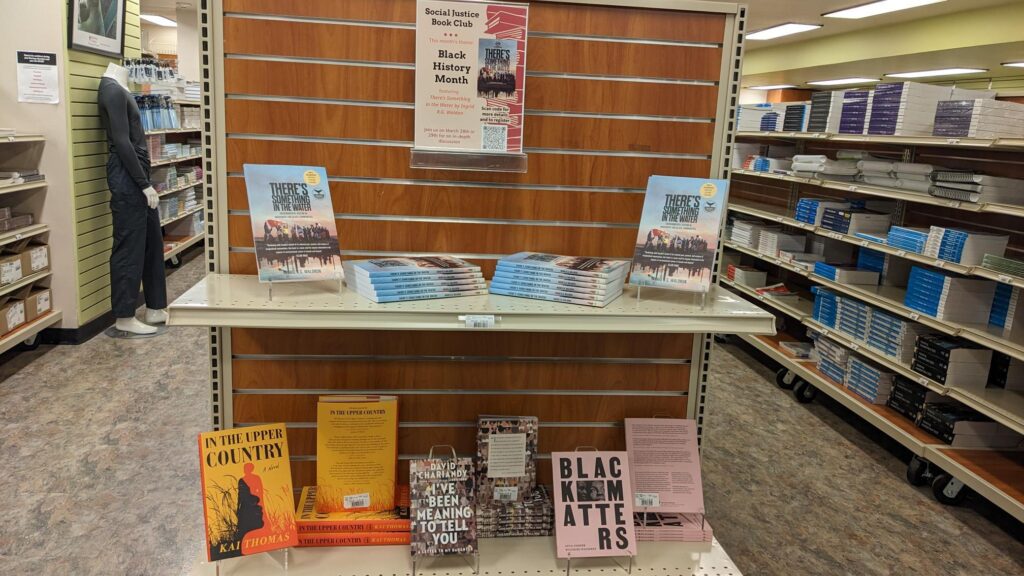 There’s Something in the Water by Ingrid R. G. Waldron book displayed in the Campus bookstore