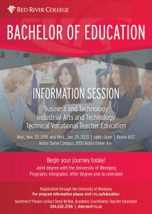 Poster for Bachelor of Education Info Session