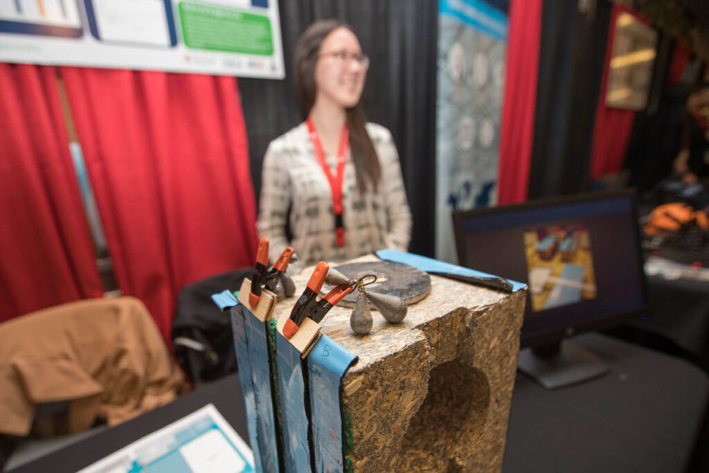 Tradeshow booth demonstrating new construction technologies