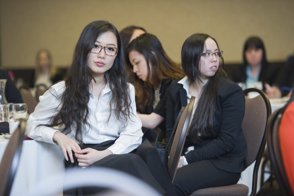 Students at a networking event
