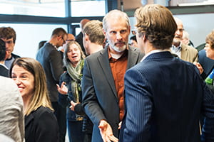 People mingling at a conference