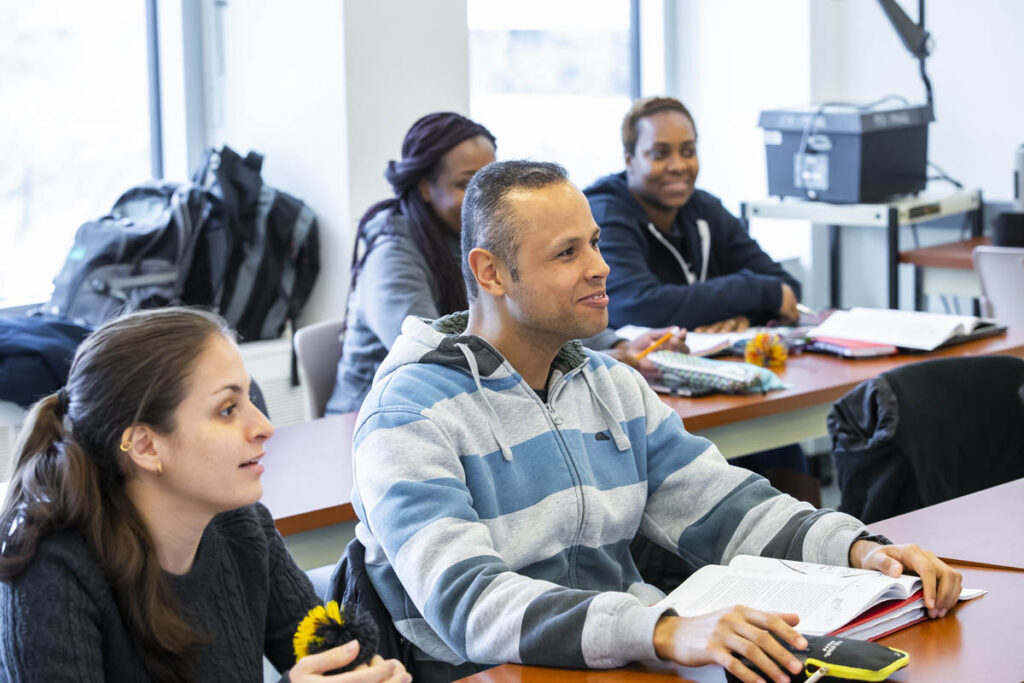 Students sitting in a classroom