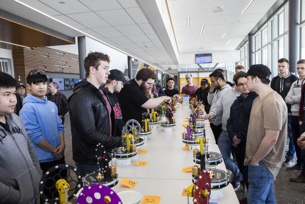 Students at a mechanical engineering competition