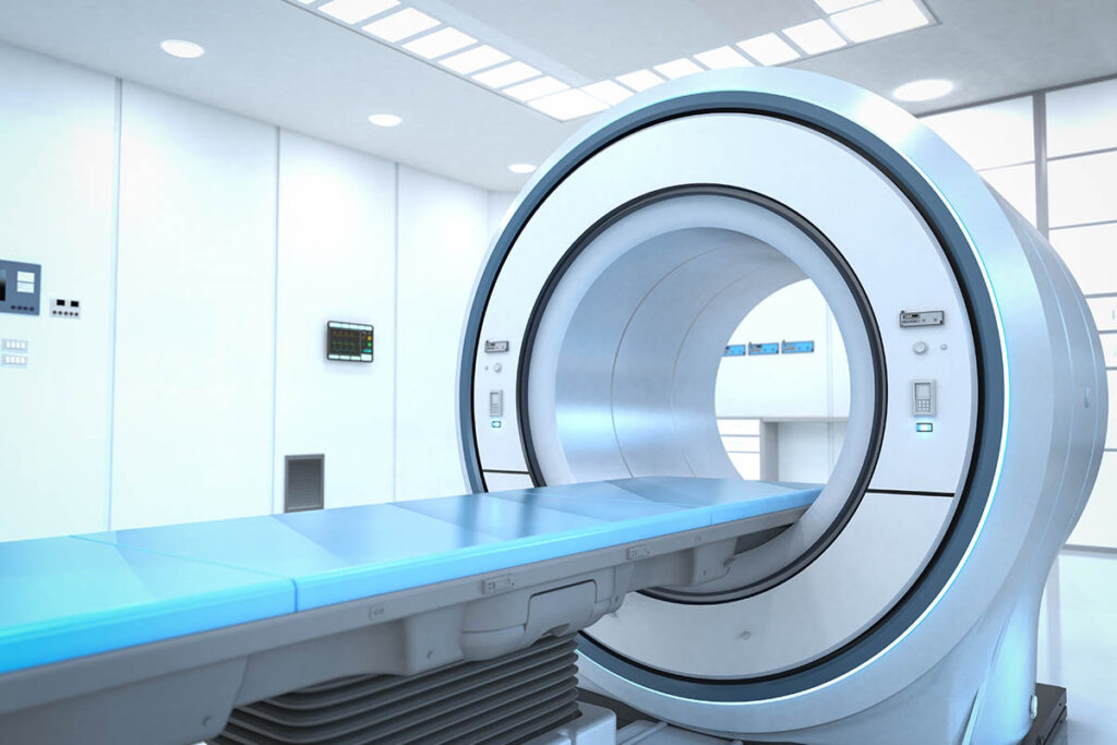 Photo of MRI scanner in a hospital