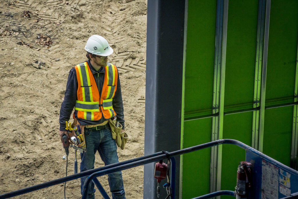 Engineer on a construction site