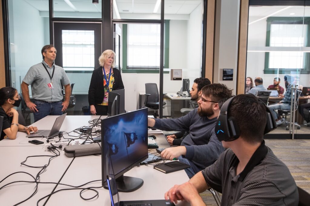 Students working alongside instructors in an industry project at the ACE Project Space