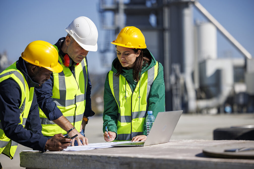 group of workers at a construction site