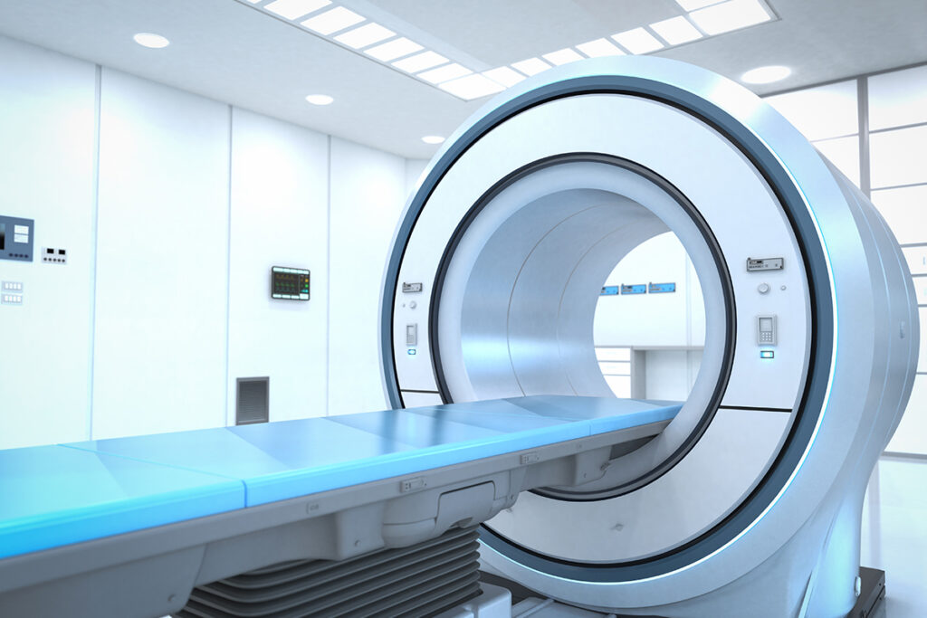3d rendering mri scan machine or magnetic resonance imaging scan device