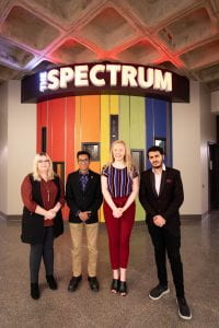 Red River College Students' Association executive, outside The Spectrum