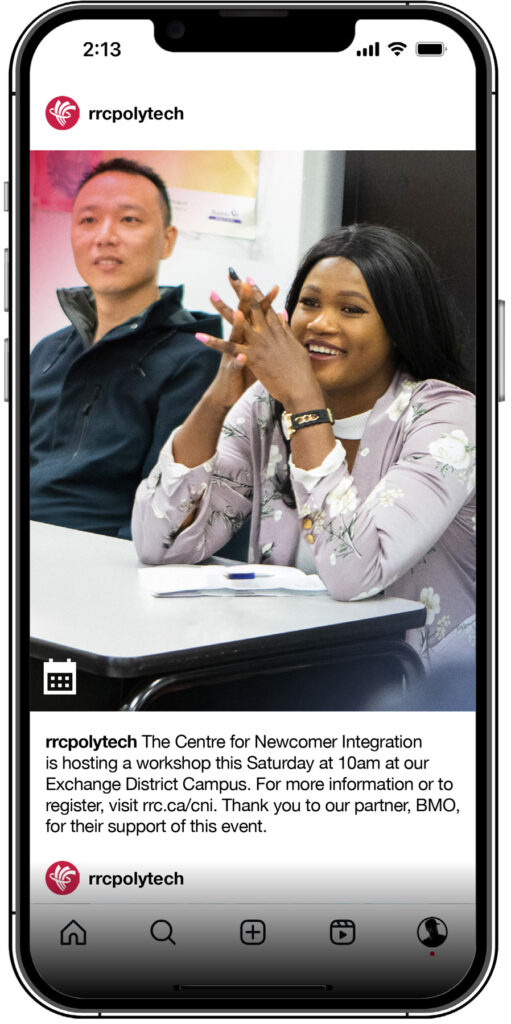 Mockup of a social media post