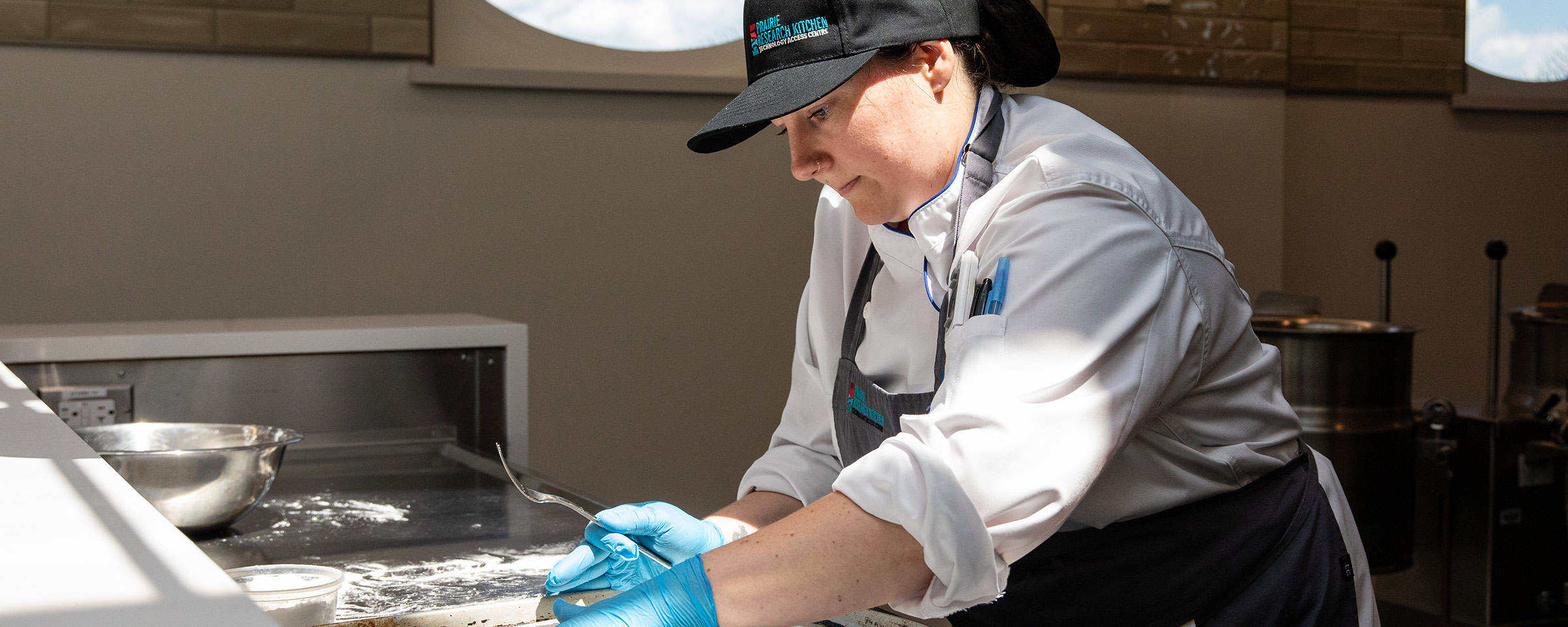 Person working in a commercial kitchen