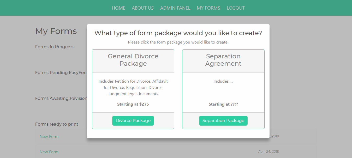 Easy Forms site