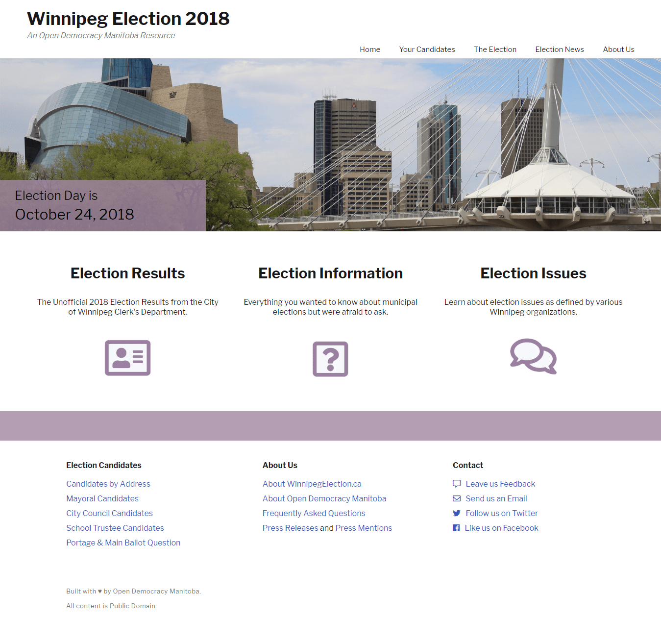 Winnipeg Election - Home Page