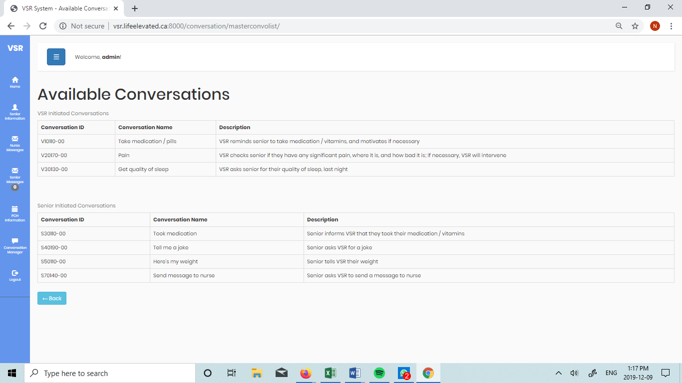 Available Conversations Screen