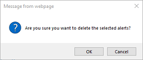 warning message to delete alerts – click ok