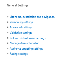 versioning settings