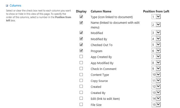 column group