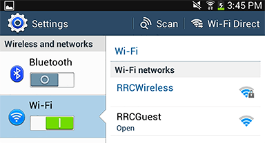 Wi‑Fi and RRC PolytechWireless menus