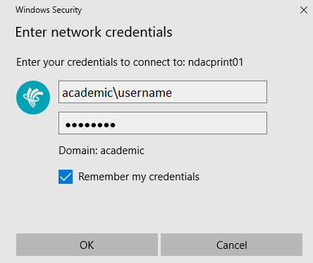 college username and password