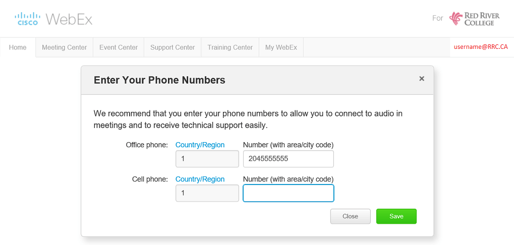 enter phone number and click save