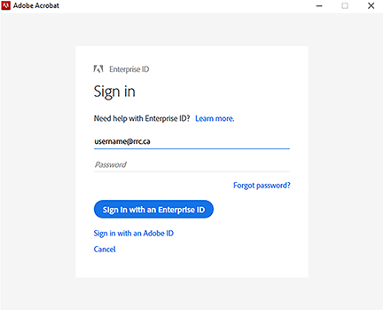 enterprise id sign in page