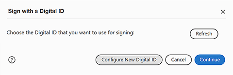 Configure new digital ID button