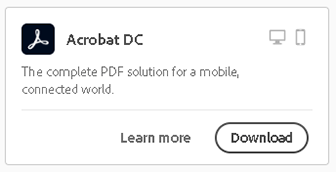 locate acrobat dc and then click download