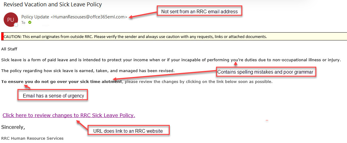 phishing example