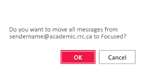 move all to focused inbox click ok