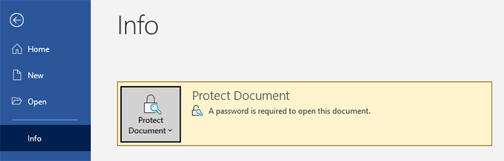 document is now protected