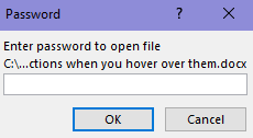 enter your password and click ok