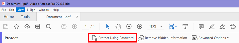 click protect using password